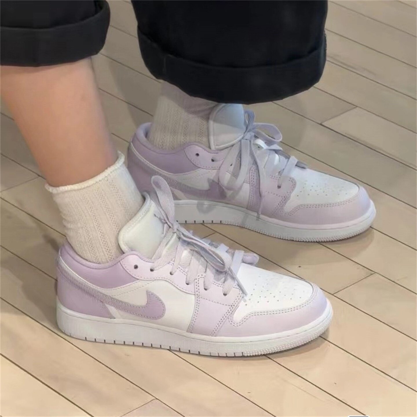 Nike耐克大童男女鞋2026夏季新款AJ JORDAN 1低帮板鞋553560-502