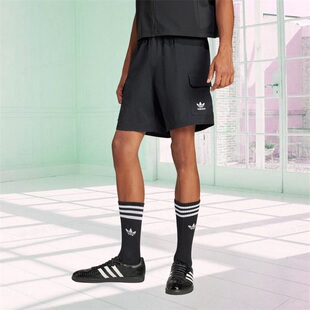 阿迪达斯三叶草男款裤子2025夏季新款舒适宽松运动休闲短裤JD0406