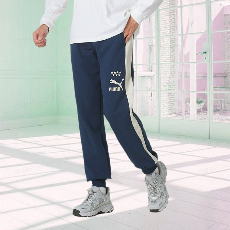 PUMA/彪马男裤子2024冬季新款舒适宽松针织束脚运动长裤628095-14图片
