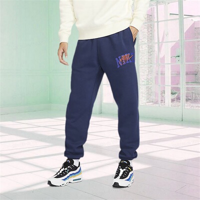 新款舒适宽松运动加绒运动长裤