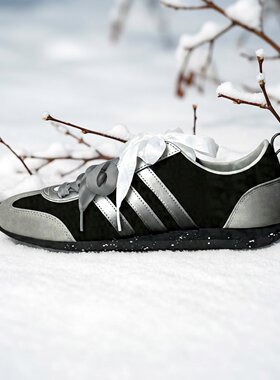 【球鞋定制】Adidas阿迪达斯女鞋子 VS JOG 2.0 黑银月痕 低帮鞋