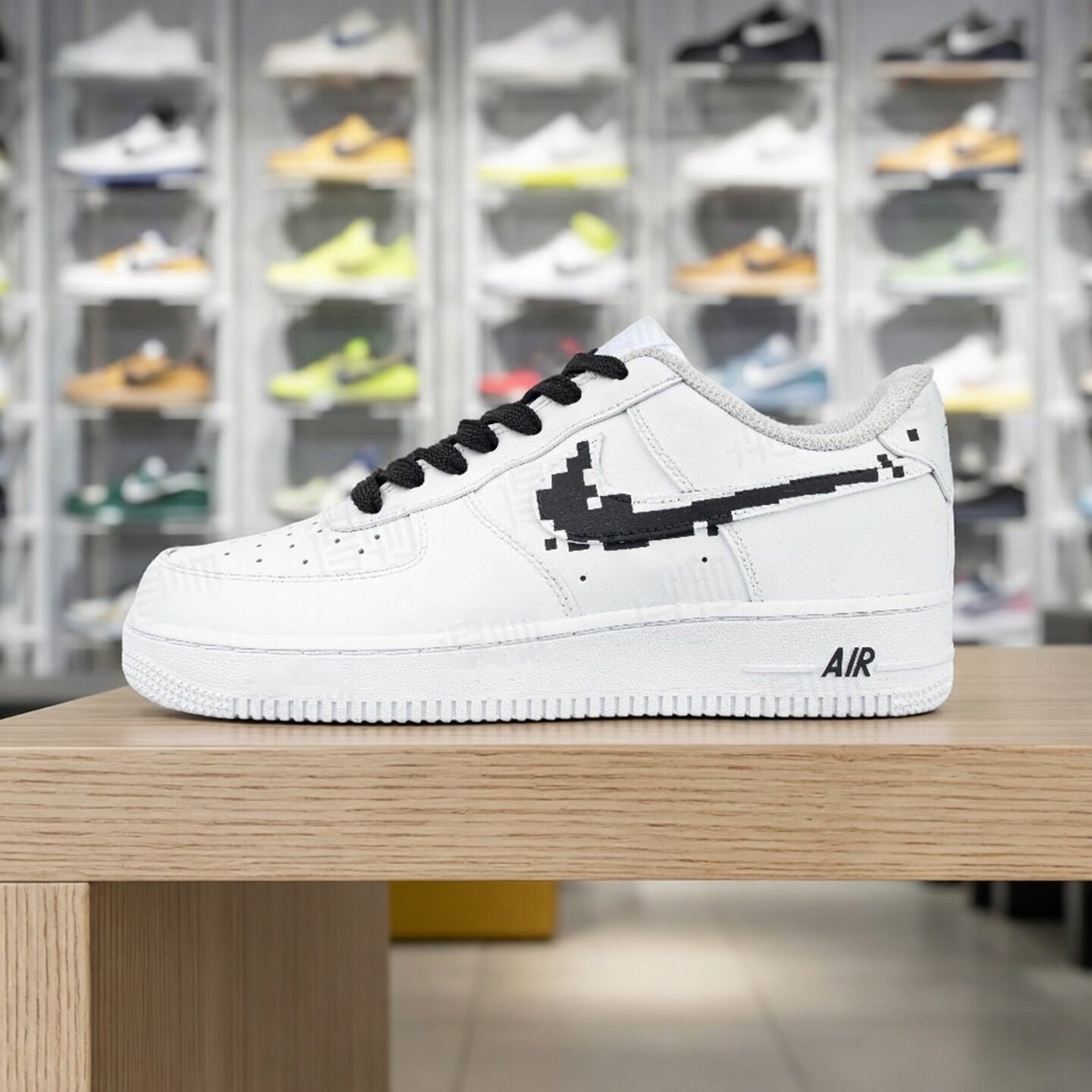 【球鞋定制】Nike耐克男女鞋 FORCE 白像素 空军低帮休闲百搭板鞋