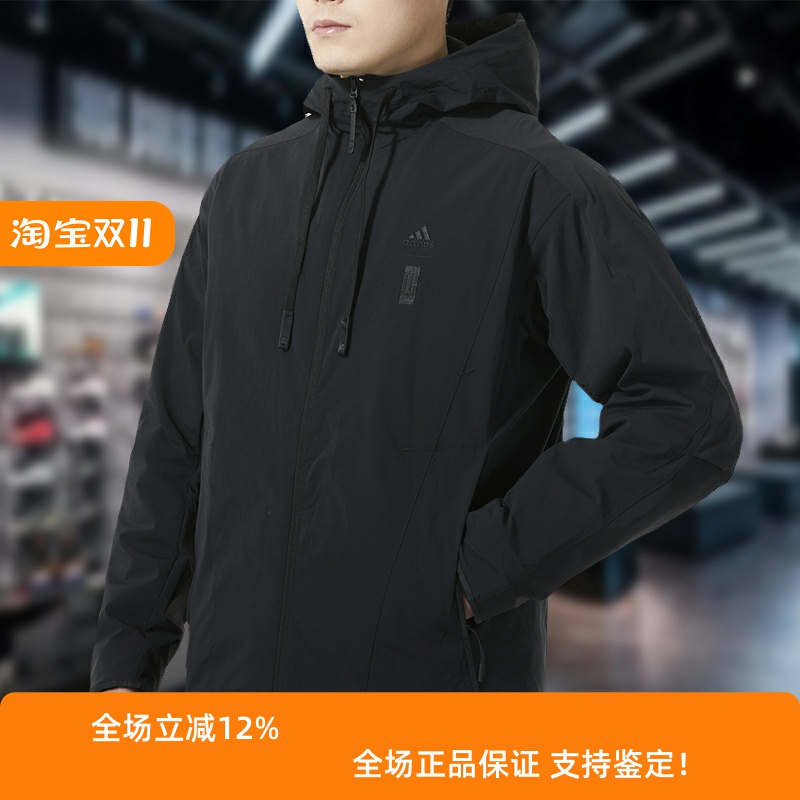 春季新款梭织防风连帽运动夹克