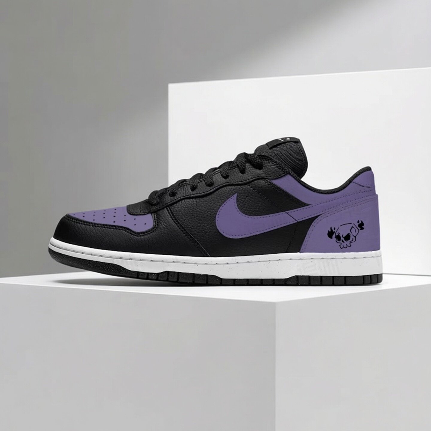 【球鞋定制】耐克男鞋 BIG NIKE LOW 黑紫脚趾 潮流百搭低帮板鞋