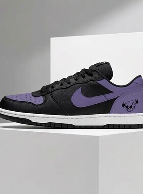 【球鞋定制】耐克男鞋 BIG NIKE LOW 黑紫脚趾 潮流百搭低帮板鞋