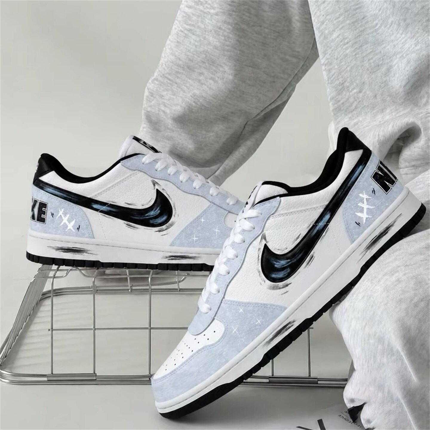 【球鞋定制】耐克 BIG NIKE LOW 牛仔云墨 男款低帮潮流休闲板鞋
