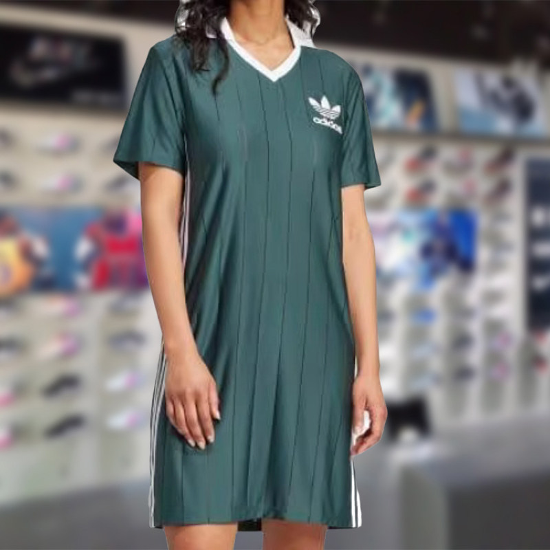 阿迪达斯三叶草女上衣2024秋季新款中长裤宽松百搭透气短袖IX5507图片