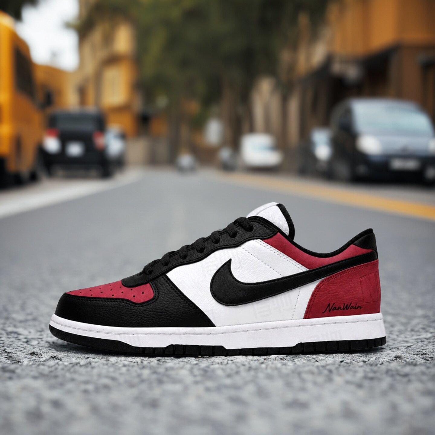 【球鞋定制】耐克 BIG NIKE LOW 黑红脚趾 男款低帮潮流休闲板鞋