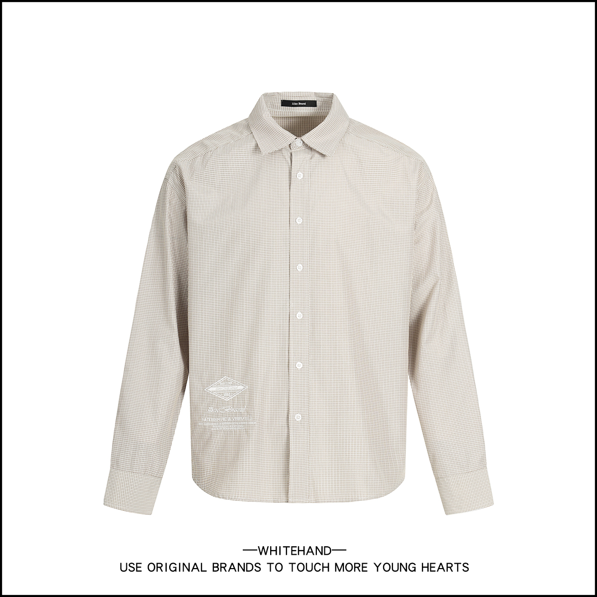 美式复古衬衫男女刺绣纹理印花