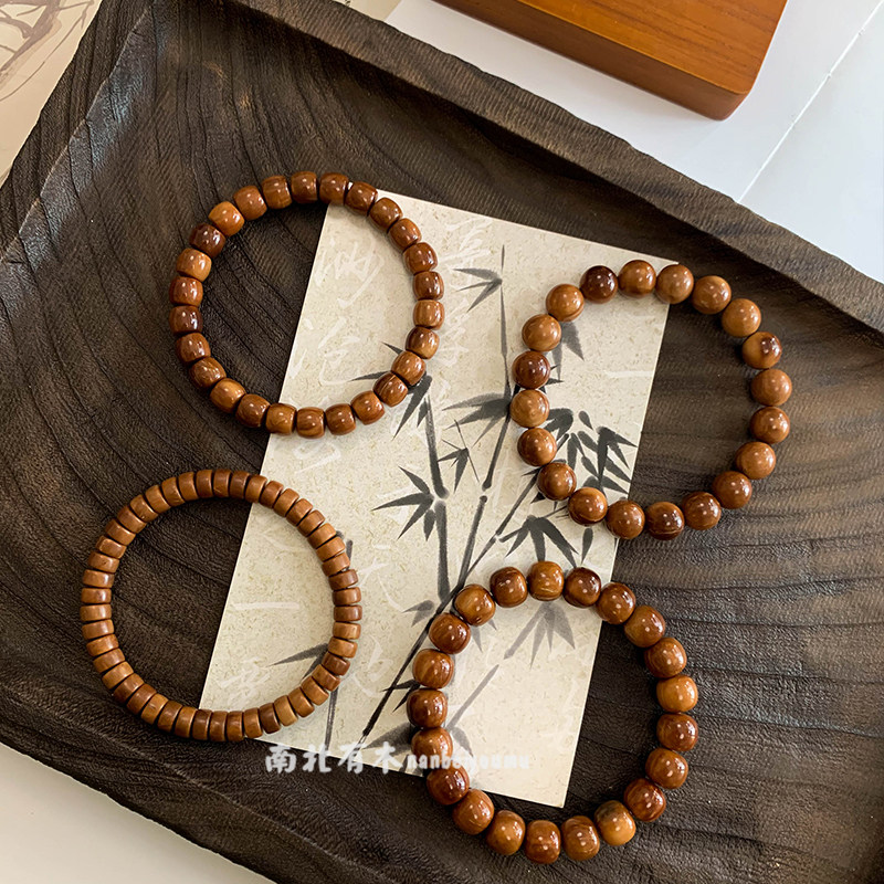 精品高抛库克手串女圆珠桶珠菩提单圈手串文玩念珠佛珠男士手链