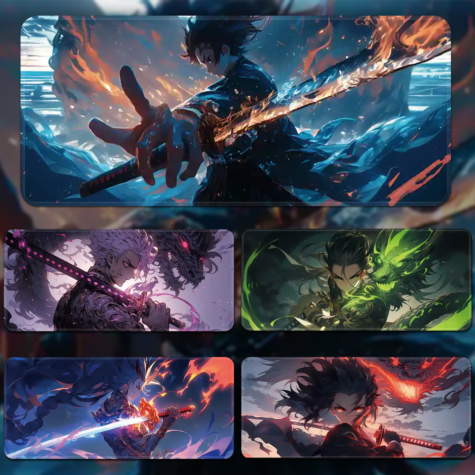 鼠标垫超大号武侠二次元炫酷剑客加厚防滑锁边办公桌垫电竞游戏垫