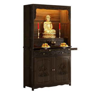 佛龛新中式财神爷摆放立柜子供桌佛台家用现代风格神台柜菩萨柜子