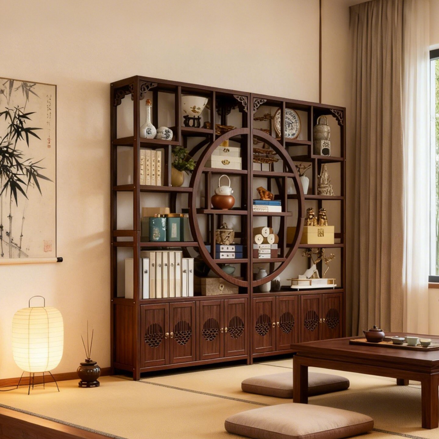 博古架茶室茶具收纳柜茶柜置物架