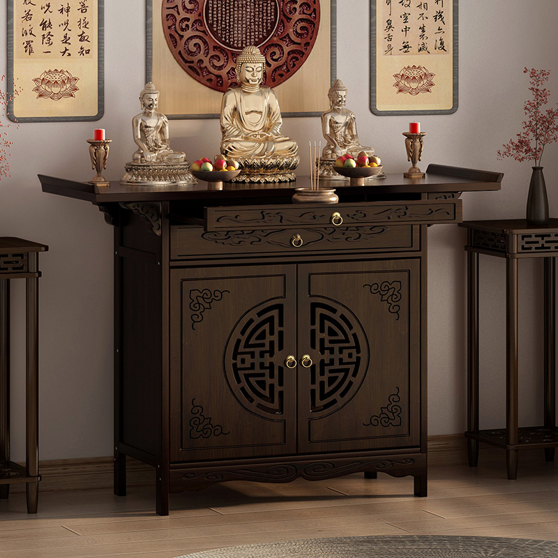 佛龛新中式立柜财神爷供桌神台家用观音佛像供座台非实木供奉佛柜