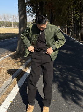 OSX自制重磅新款痞帅纯棉工装裤美式破坏型男秋冬休闲直筒裤子