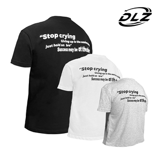 美式 DLZ停止哭泣修身 小领口印花半袖 男训练运动夏季 休闲t恤 短袖