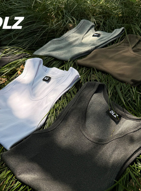 “基础背心”健身休闲运动打底美式高弹罗纹高克重T恤