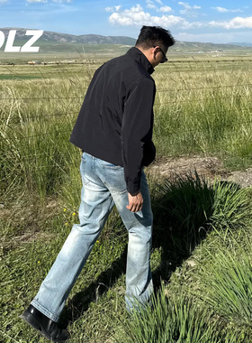 “黄石牛仔”水洗蓝牛弹力竹节美式复古牛仔裤