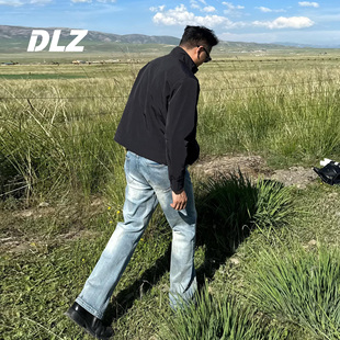 “黄石牛仔”水洗蓝牛弹力竹节美式复古牛仔裤