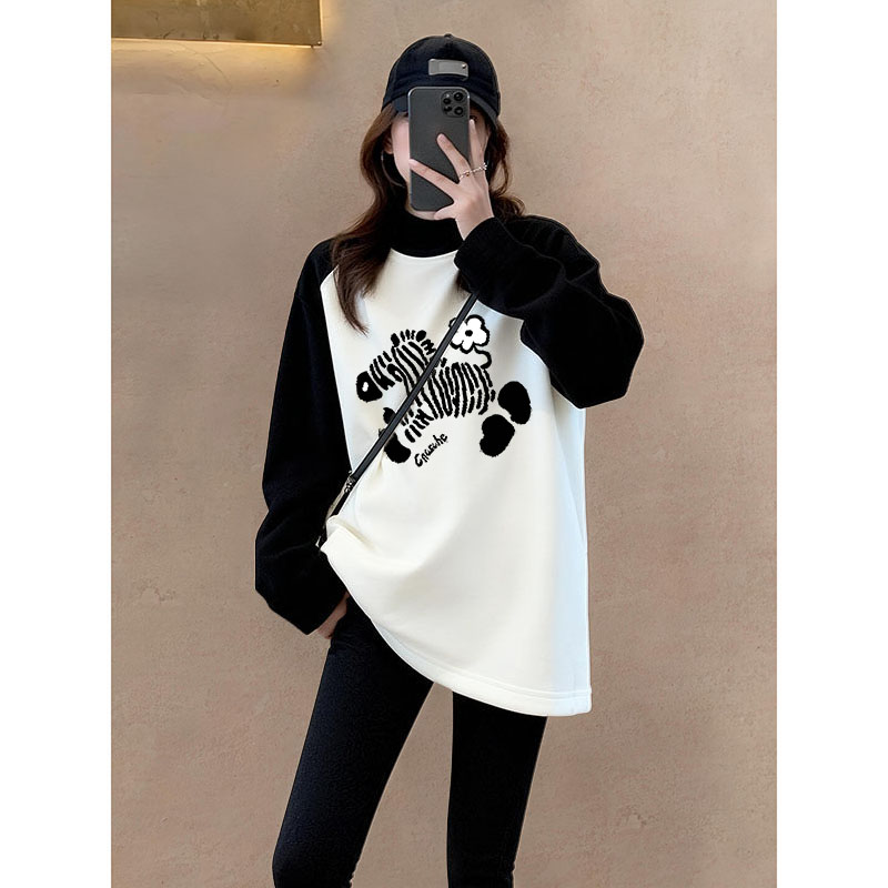 配鲨鱼裤的遮屁股独特漂亮上衣女