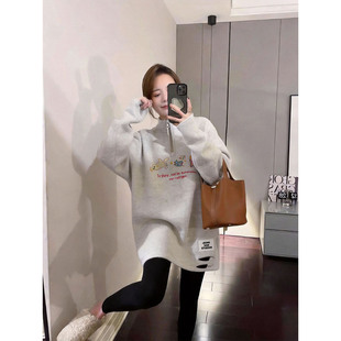 遮屁股配鲨鱼裤 超火减龄加绒中长款 上衣 t恤女2026新款 德绒长袖
