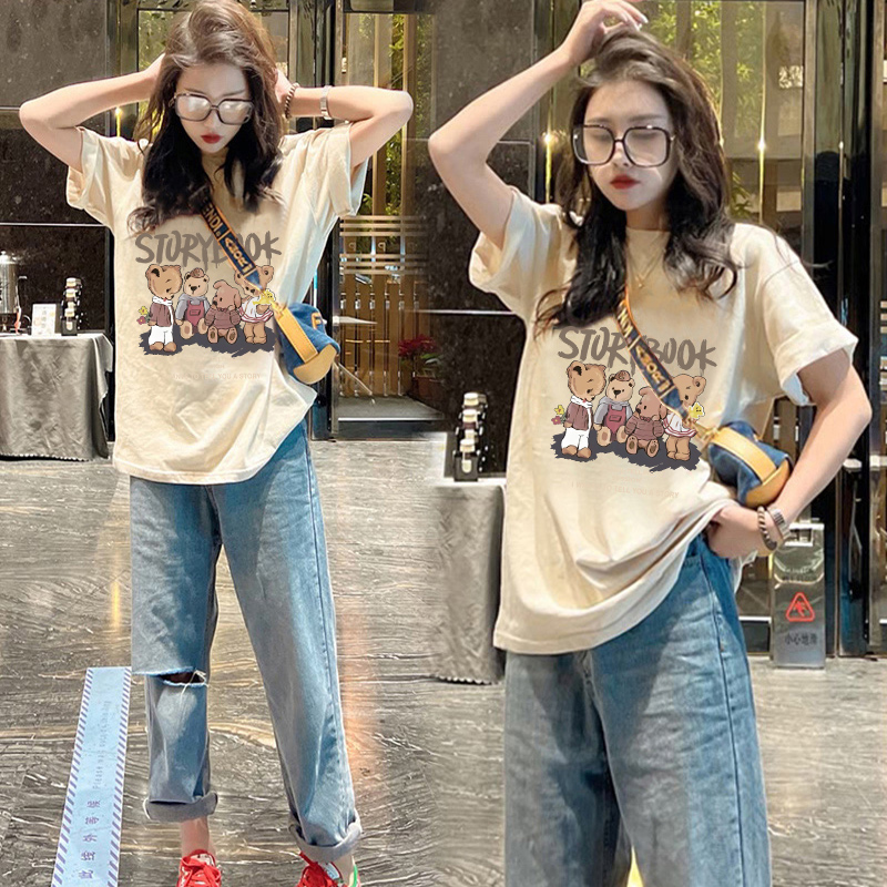 纯棉t恤潮牌宽松显瘦女