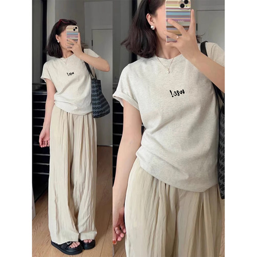 大码女装修身小飞袖上衣