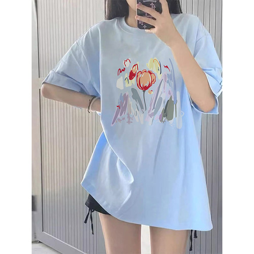 美式复古短袖t恤女2024新款