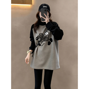 半高领德绒打底衫女内搭可外穿宽松配鲨鱼裤的遮屁股独特漂亮上衣