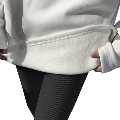 加绒打底衫女白色内搭秋冬大码