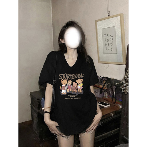 黑色美式纯棉短袖t恤女2026新款