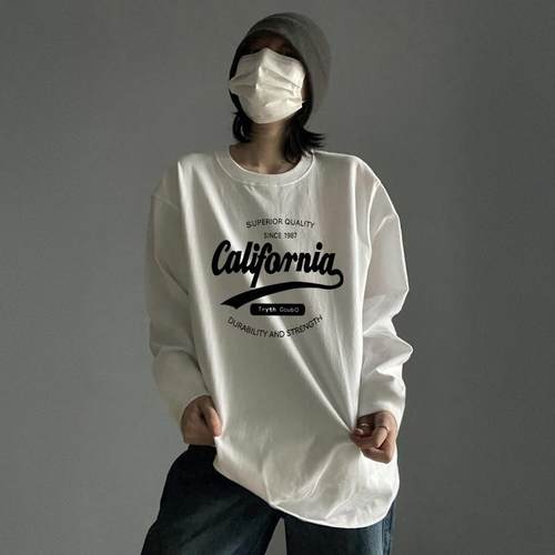 白色打底衫宽松早秋上衣