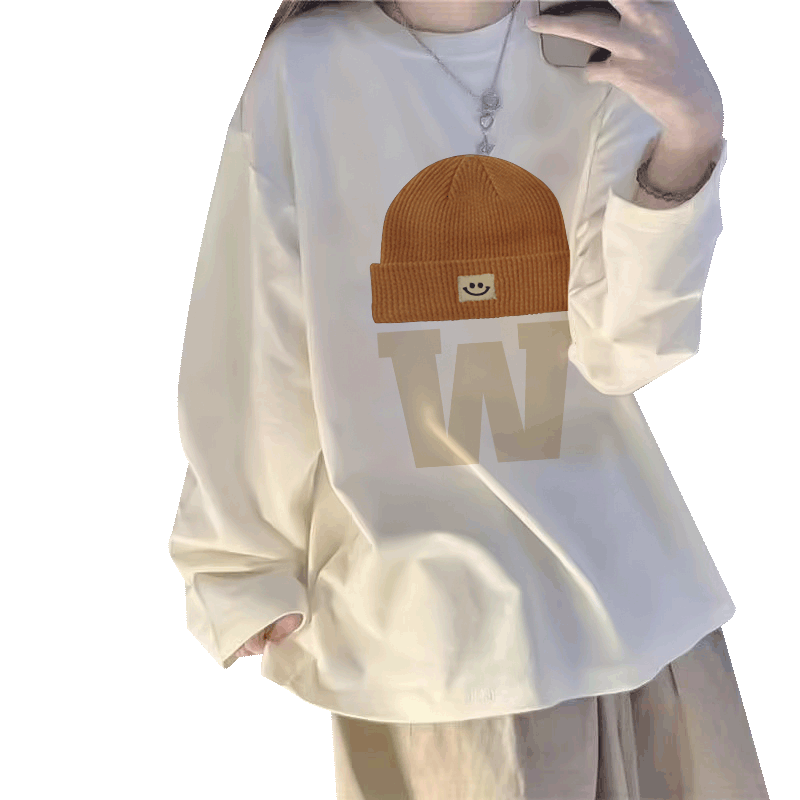 白t恤女春秋打底衫长袖上衣女