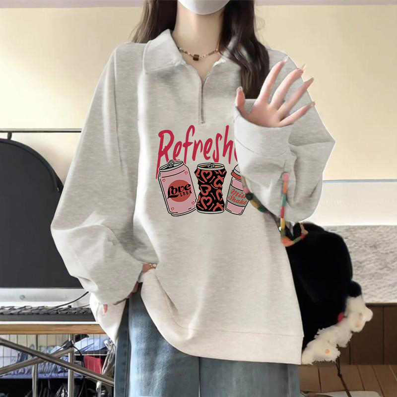 灰色秋季卫衣女2025新款胖mm大码