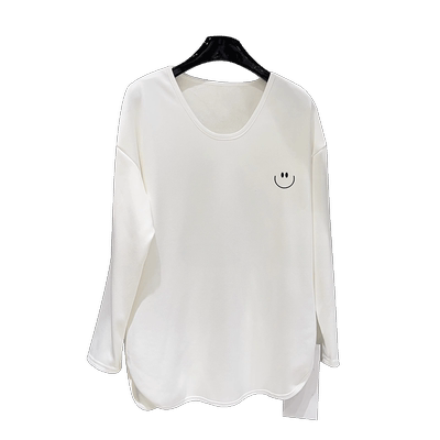 打底衫女白色内搭秋冬u领大码