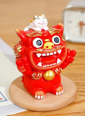 狮三百|肥嘟嘟系列 可爱创意小狮子摆件办公室桌面装饰保平安祝福