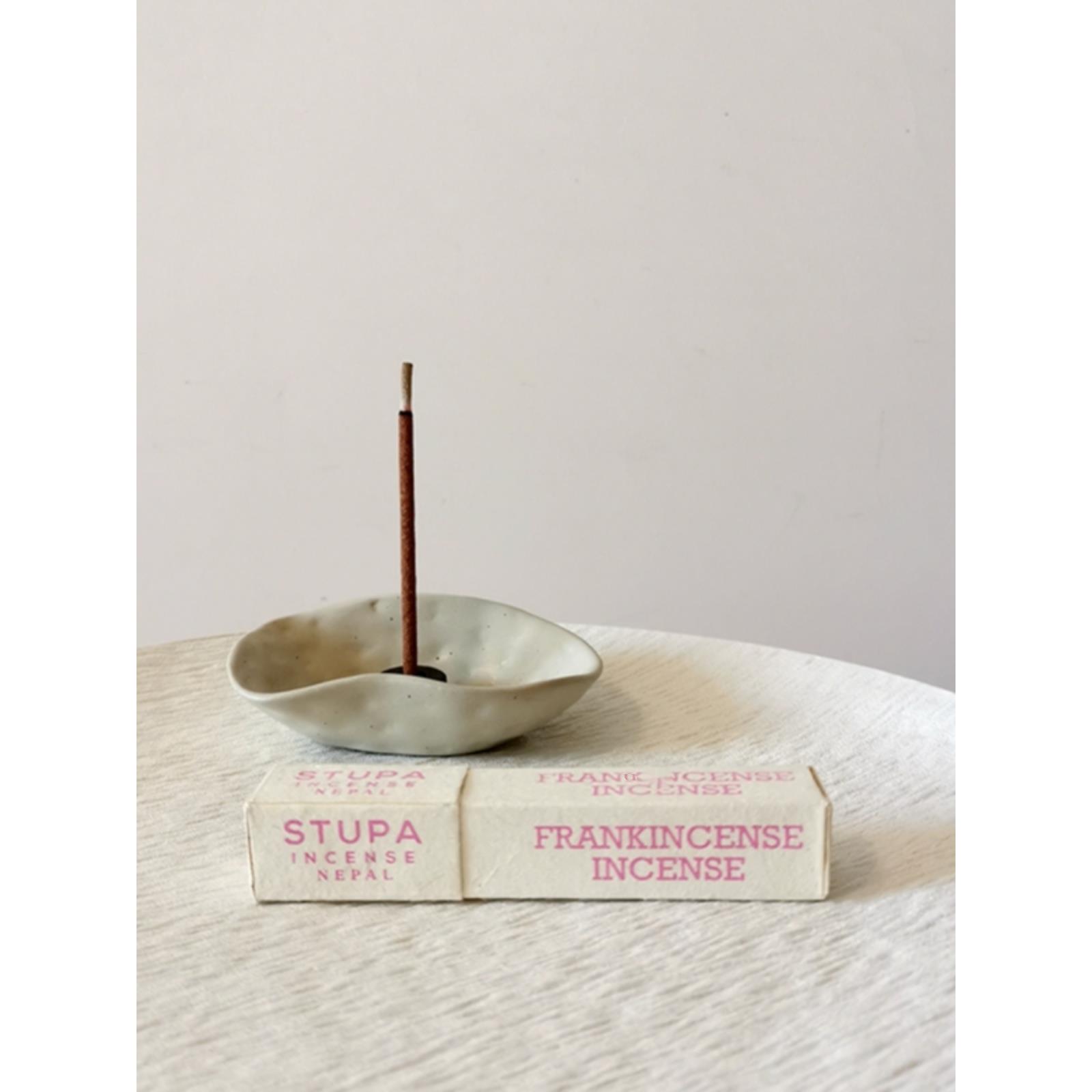 轻奢复古手捏粗陶陶瓷香座插香盘摆件STUPA线香底座锥香塔香座