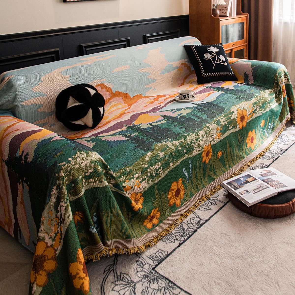 雪尼尔四季通用沙发盖布2025新款防滑坐垫子全包一整张沙发套罩巾