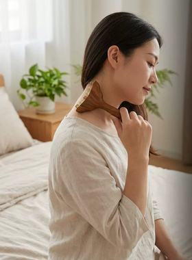 木质颈部按摩穴位棒护颈神器