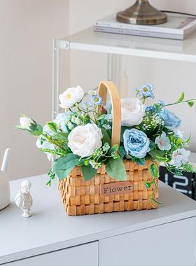 开业礼物花篮家居饰品桌面电视柜办公室客厅插花假花装饰玄关摆件