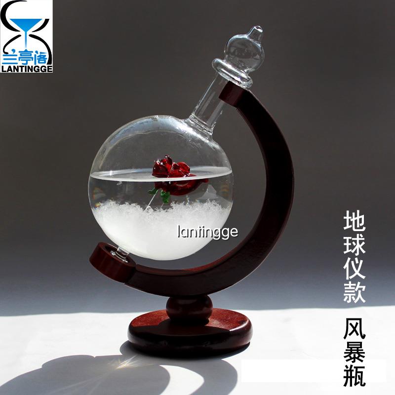 创意地球仪摆件天气预报风暴瓶子客厅毕业季送老师留念生日礼物