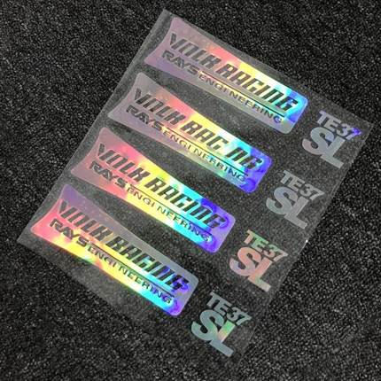 七彩镭射te37轮毂贴 改装轮毂贴纸RAYS轮毂TE37SL款 贴花贴纸