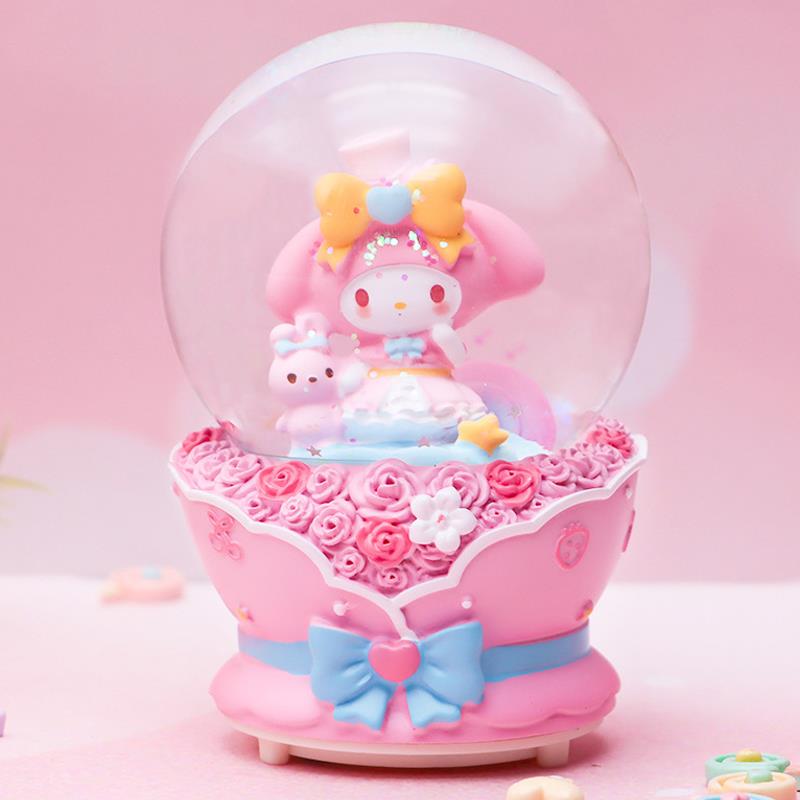 美乐蒂水晶球音乐盒发光飘雪八音盒女孩生日礼送闺蜜女生儿童礼物