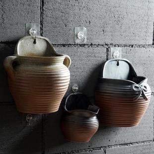 壁挂陶瓷花盆大号复古创意院子墙壁装 饰多肉垂吊绿植水培绿萝盆栽