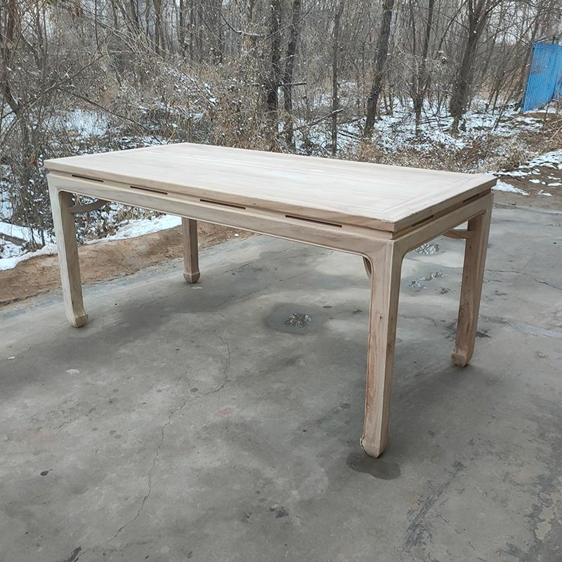 老榆木书桌全实木榆木茶桌白茬简约长方形办公室泡茶简约茶台饭桌