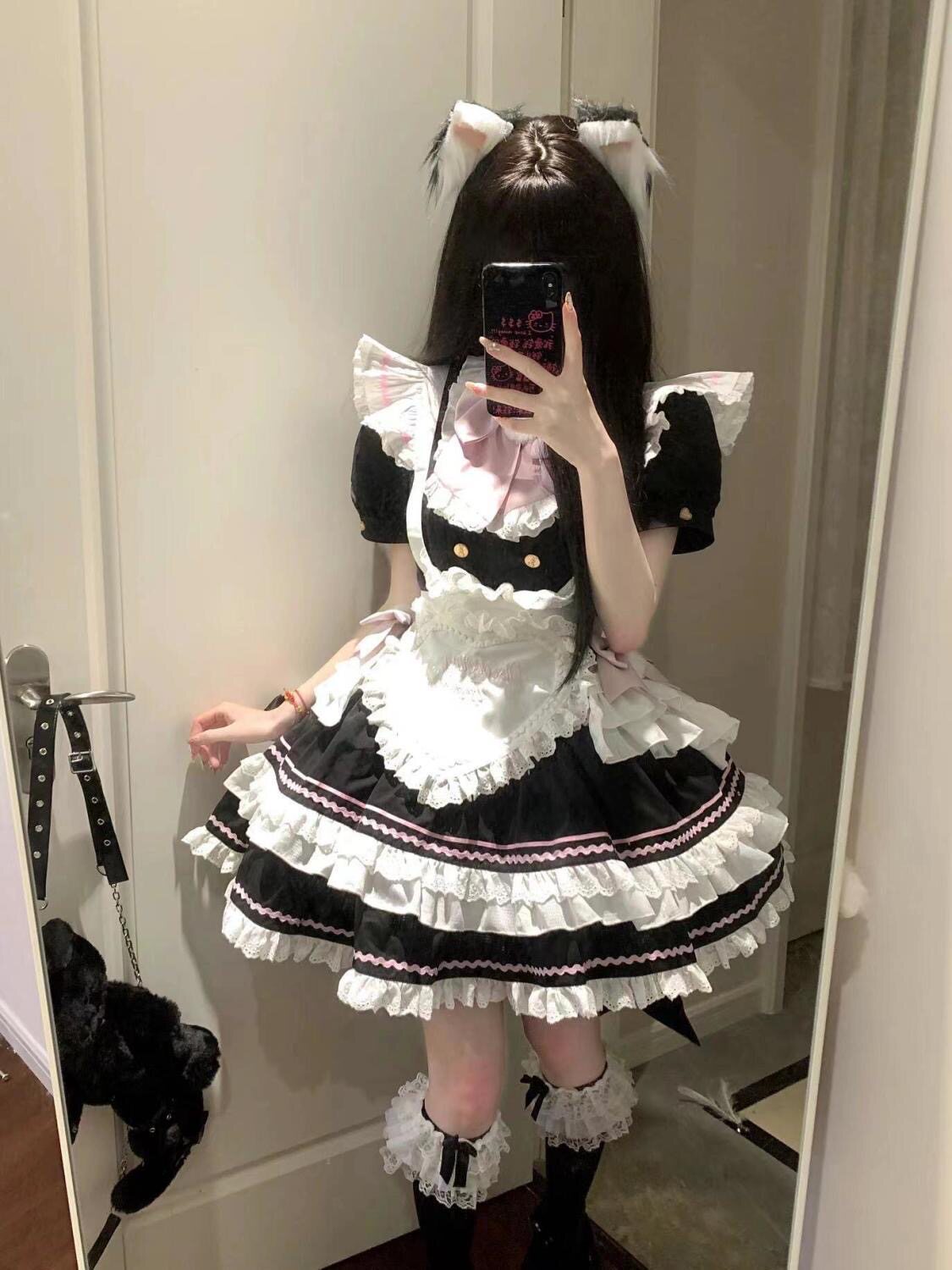 lolita连衣裙黑白可爱软妹女仆