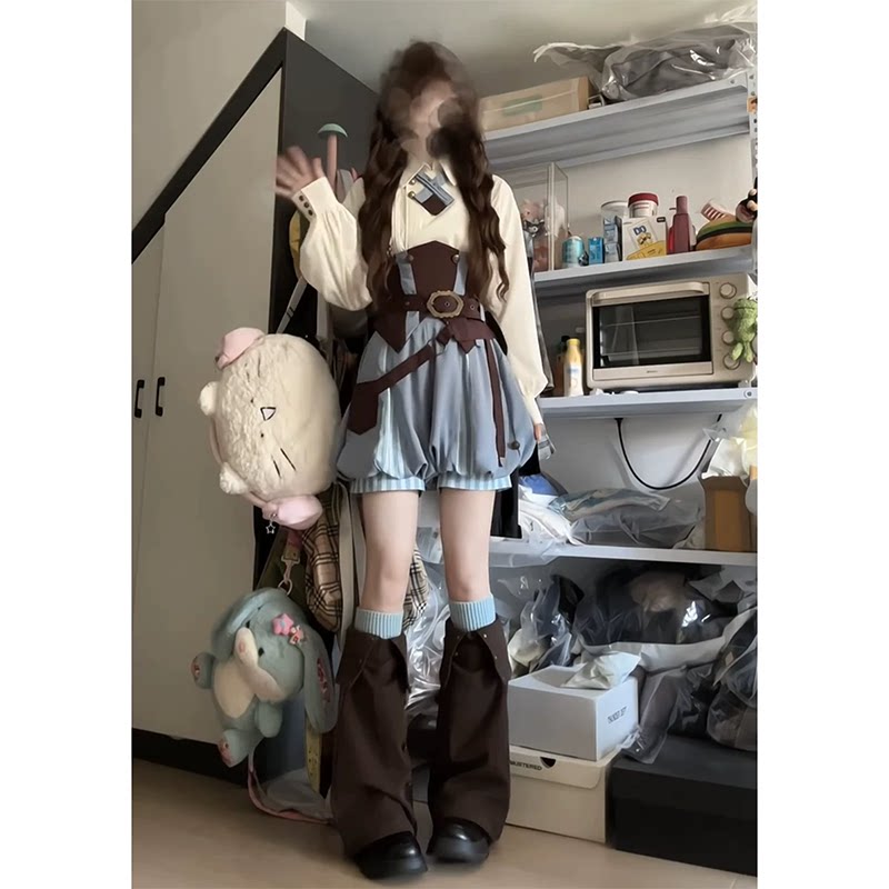 王子系哥特花苞背带洛丽塔套装