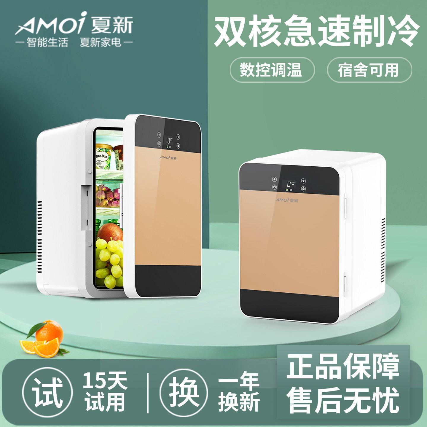 Amoi迷你小冰箱mini冷冻冷藏车载家用学生宿舍母乳办公室小型冰柜