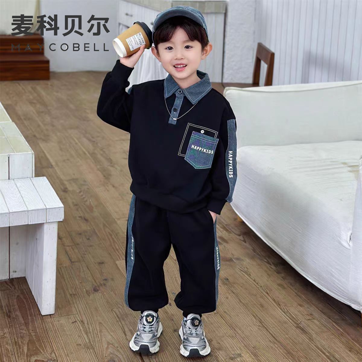 品牌专柜男童卫衣春秋套装