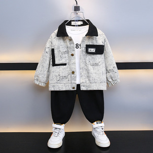 品牌专柜男童春秋季开衫外套新款韩版酷帅气男宝宝休闲夹克上衣冬